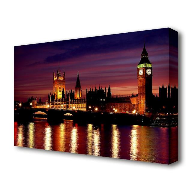 'London at Night' - Wrapped Canvas Photograph East Urban Home Size: 35.6 cm H x 50.8 cm W on Productcaster.