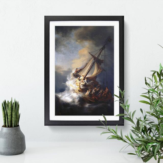 Christ in the Storm of Galilee by Rembrandt Van Rijn - Picture Frame Painting East Urban Home Frame Option: Black Framed, Size: 48cm H x 36cm W x 2cm on Productcaster.