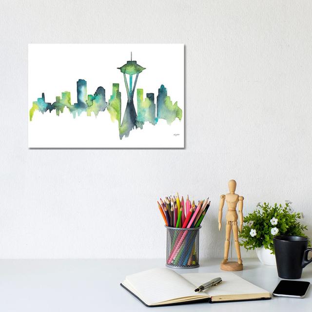 Seattle Skyline by Kelsey McNatt - Wrapped Canvas Gallery-Wrapped Canvas Giclée Metro Lane Size: 20.32cm H x 30.48cm W x 1.91cm D on Productcaster.