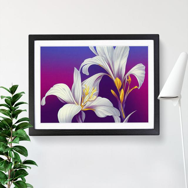 Glowing Iris Flowers - Single Picture Frame Print ClassicLiving Size: 46cmH x 64cmW on Productcaster.