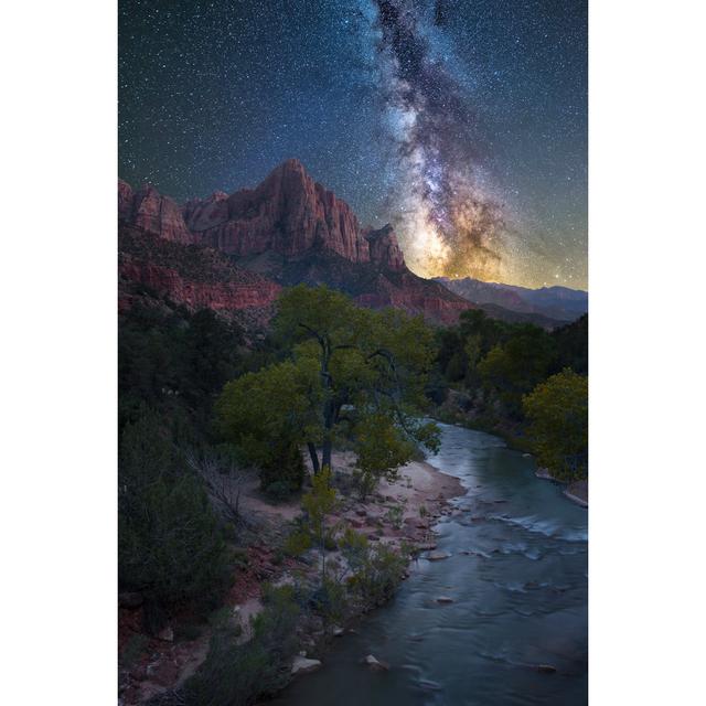 Corson Night Sky over Scenic River by Aheflin - Wrapped Canvas Graphic Art Alpen Home Size: 30cm H x 20cm W x 3.8cm D on Productcaster.