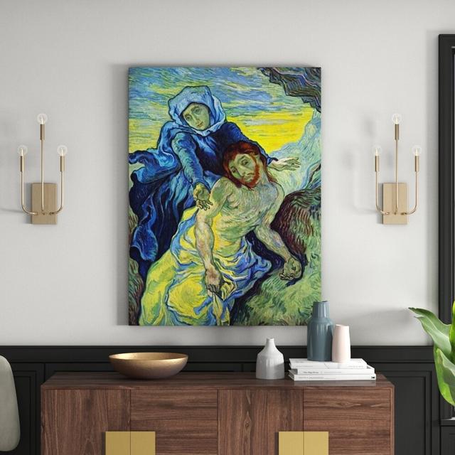 'Pieta (By Eugene Delacroix)' by Vincent Van Gogh Painting Print East Urban Home Size: 80cm H x 60cm W x 1.8cm D on Productcaster.