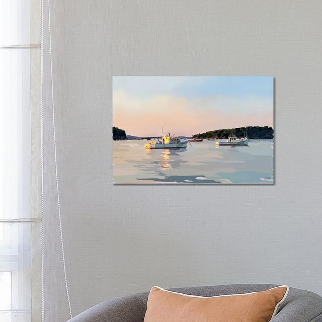 Peaceful Harbor I by Emily Kalina - Wrapped Canvas Gallery-Wrapped Canvas Giclée Breakwater Bay Size: 45.72cm H x 66.04cm W x 3.81cm D on Productcaster.