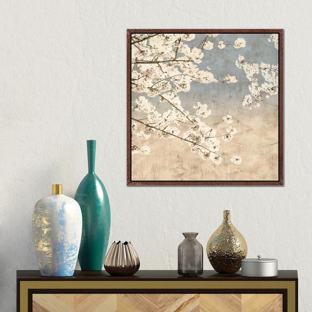 Cherry Blossoms II by John Seba - Print on Canvas East Urban Home Size: 45.72cm H x 45.72cm W x 3.81cm D, Format: Brown Floater Framed on Productcaster.