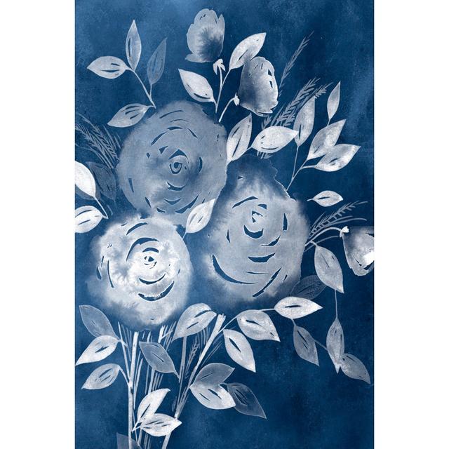 Cyanotype Roses I by Grace Popp - Wrapped Canvas Painting Mercer41 Size: 91cm H x 61cm W x 3.8cm D on Productcaster.