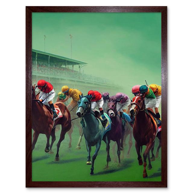 Kentucky Derby Horse Racing Jockeys Modern - Art Prints Wee Blue Coo Format: Brown Framed Unframed, Size: 43cm H x 33cm W x 2cm D on Productcaster.