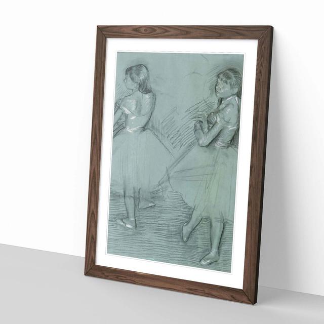 'Two Dancers Sketch' by Edgar Degas Framed Drawing Print East Urban Home Frame Colour: Walnut on Productcaster.