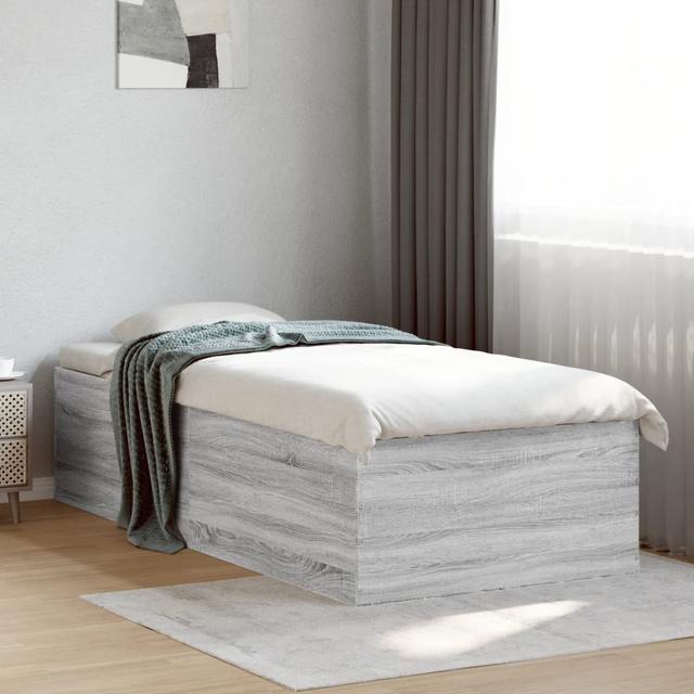 Vidaxl Bed Frame Engineered Wood 17 Stories Colour: Grey Sonoma, Size: 100 x 200cm on Productcaster.