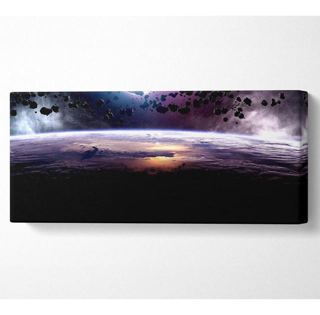 Asteroiden Sonnenfinsternis Panoramaleinwand Haus am Meer Größe: 40,6 cm H x 101,6 cm B on Productcaster.