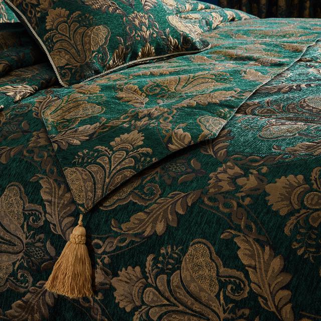 Actaeon 100% Polyester Bed Runner Paoletti Colour: Emerald on Productcaster.