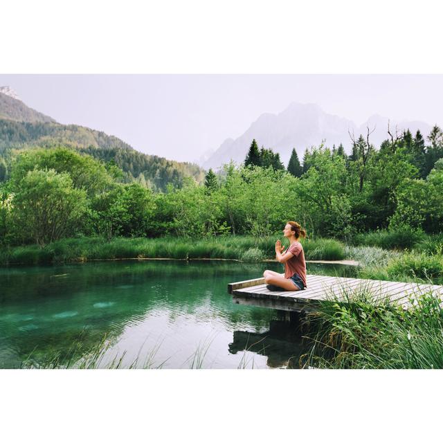 Woman Doing Yoga by Nataliaderiabina - Wrapped Canvas Photograph Alpen Home Size: 51cm H x 76cm W on Productcaster.