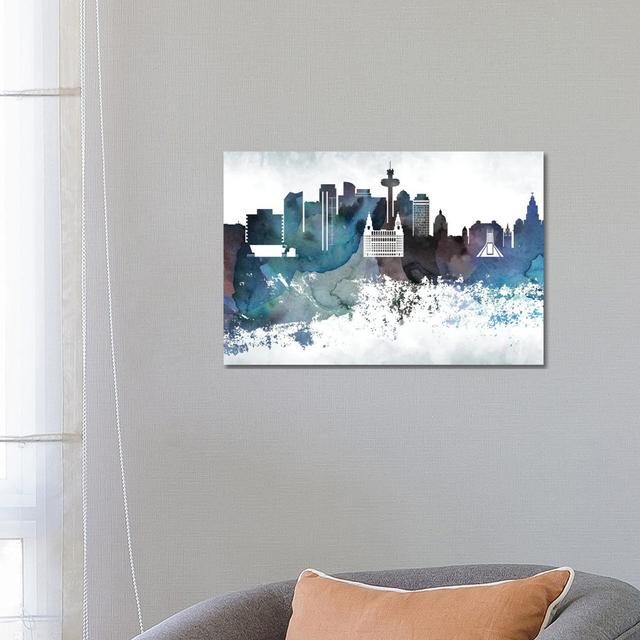 Liverpool Bluish Skyline by WallDecorAddict - Wrapped Canvas Painting Latitude Run Size: 45.72cm H x 66.04cm W x 1.91cm D on Productcaster.