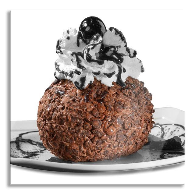 Glasbild Gourmet Chocolate Ice Cream Brayden Studio Größe: 40 cm H x 40 cm B x 0,4 cm T on Productcaster.