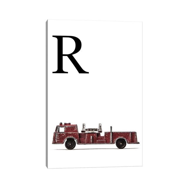 R Fire Engine Letter - Print on Canvas Williston Forge Size: 66.04cm H x 45.72cm W x 1.91cm D, Format: Wrapped Canvas on Productcaster.