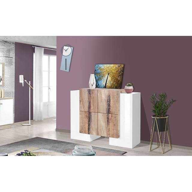 Meadowlands 130 Cm Wide Sideboard Metro Lane Colour: White/Brown on Productcaster.