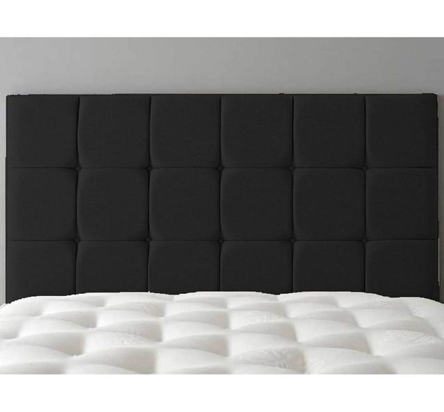 Ergun Upholstered Headboard 17 Stories Colour: Black, Size: Small Double (4') on Productcaster.