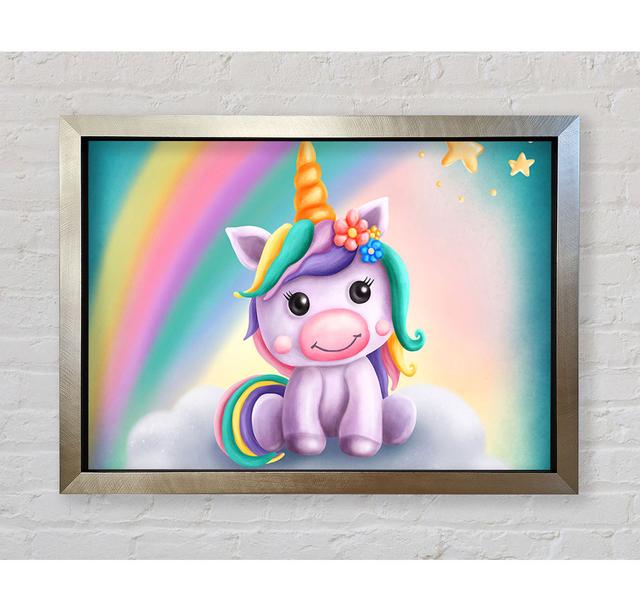 Unicorn Rainbow Happy - Single Picture Frame Art Prints Bright Star Size: 42cm H x 59.7cm W x 3.4cm D on Productcaster.