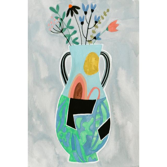 Collage Vase I by Melissa Wang - Wrapped Canvas Painting Rosalind Wheeler Size: 91cm H x 61cm W x 3.8cm D on Productcaster.