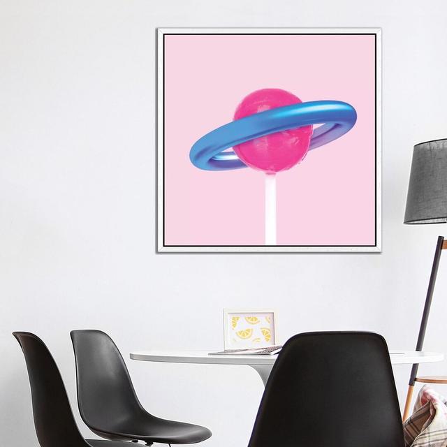 Planet Lollipop by Paul Fuentes - Print on Canvas Latitude Run Size: 66.04cm H x 66.04cm W x 3.81cm D, Frame Option: White Framed on Productcaster.