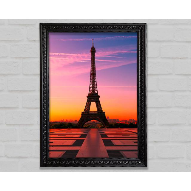 Eiffel Tower Sunset 3 - Single Picture Frame Art Prints Ebern Designs Size: 84.1cm H x 59.7cm W on Productcaster.