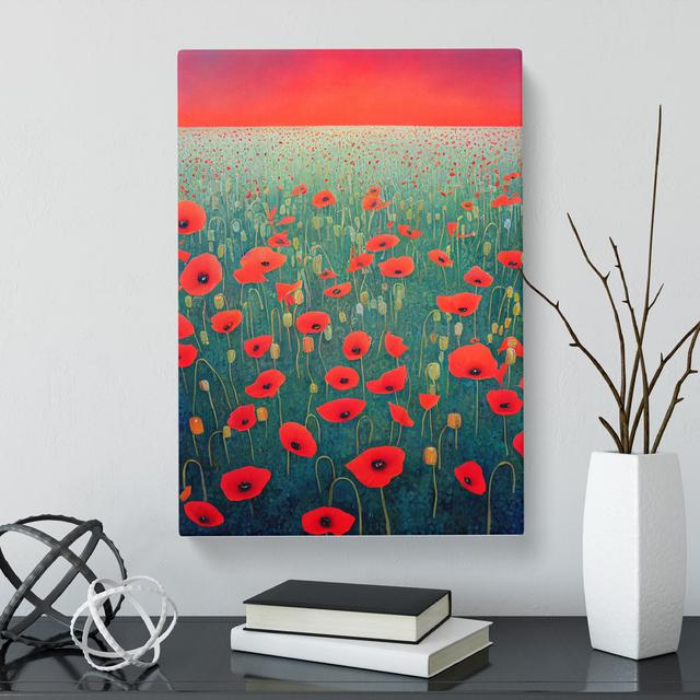 CAN-V0523-2649X Unique Poppy Flower Field Vol.2 - Wrapped Canvas Print Marlow Home Co. Size: 50cm H x 35cm W x 3cm D on Productcaster.