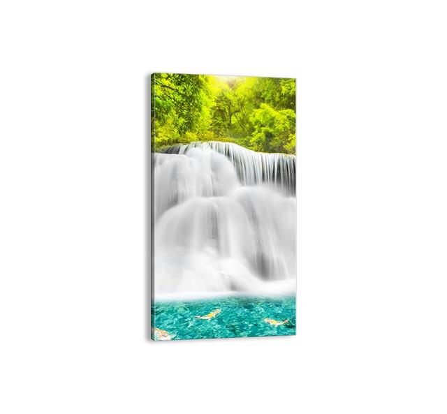 A Foamy Cascade from Green to Azure - Unframed Photograph Print on Canvas Union Rustic Size: 120cm H x 65cm W x 1.8cm D on Productcaster.