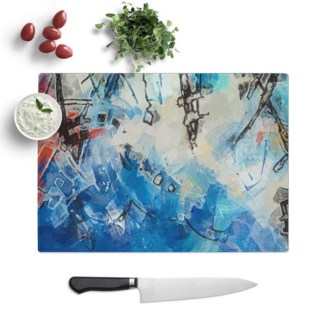 Tempered Glass Way for a Moment in Abstract Chopping Board East Urban Home Size: 28.5 cm W x 20 cm L on Productcaster.