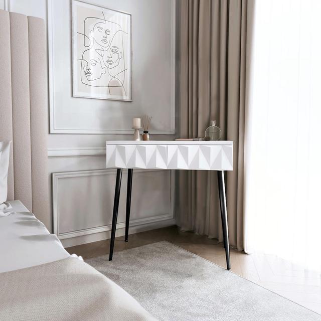 Audly Dressing Table Canora Grey Colour: White/Black on Productcaster.