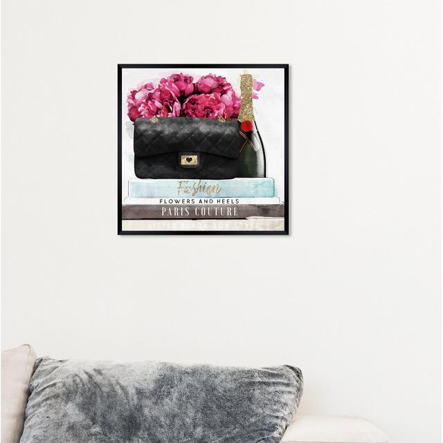 Florals and Fashion - Graphic Art Print East Urban Home Size: 36cm H x 36cm W x 1cm D, Format: Picture Frame on Productcaster.