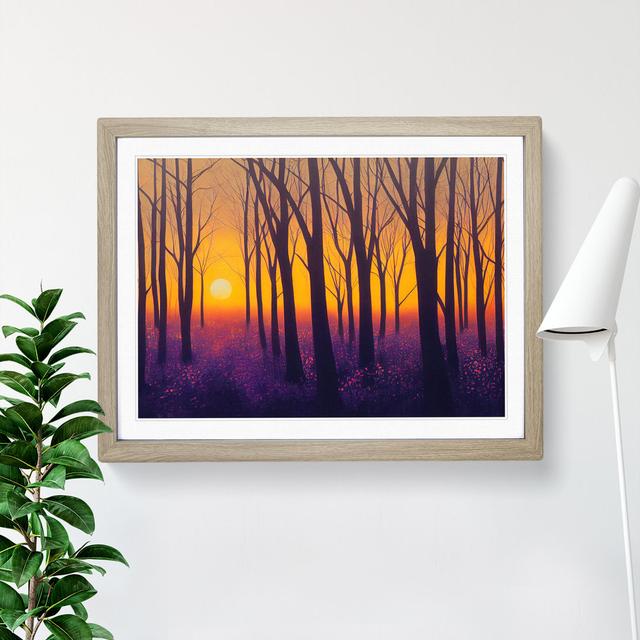 Striking Forest Sunset Vol.2 - Picture Frame Painting Alpen Home Size: 34cm H x 46cm W x 2cm D, Frame Colour: Oak on Productcaster.