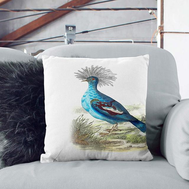 Crowned Pigeon by George Shaw Cushion with Filling East Urban Home Size: 40cm H x 40cm W x 15cm D, Backing Colour: White on Productcaster.