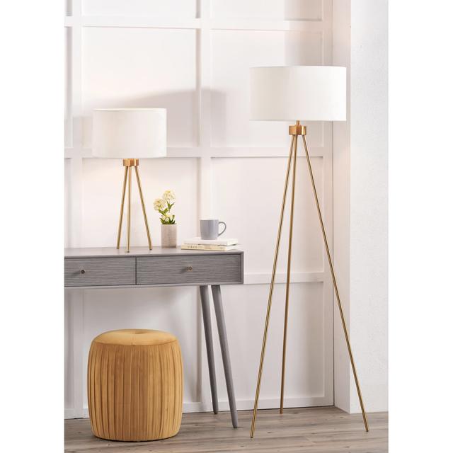 Laci 158.5cm Tripod Floor Lamp Etta Avenue Base Finish: Gold on Productcaster.