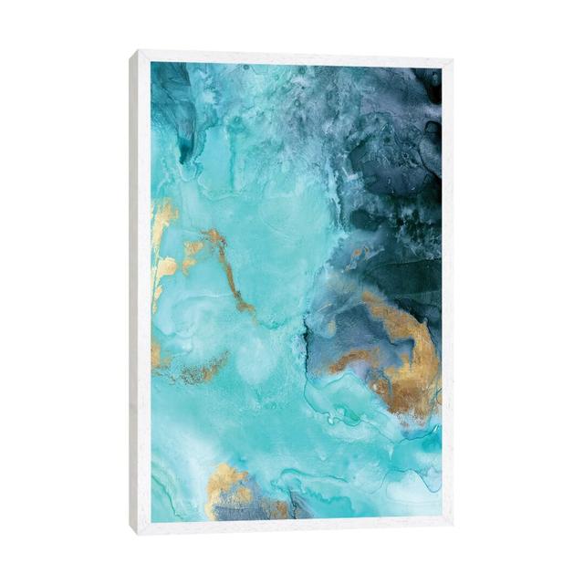 Gold Under The Sea Ii by Eva Watts - Painting on Canvas Ebern Designs Frame Option: White Framed, Size: 152.4cm H x 101.6cm W x 3.81cm D on Productcaster.