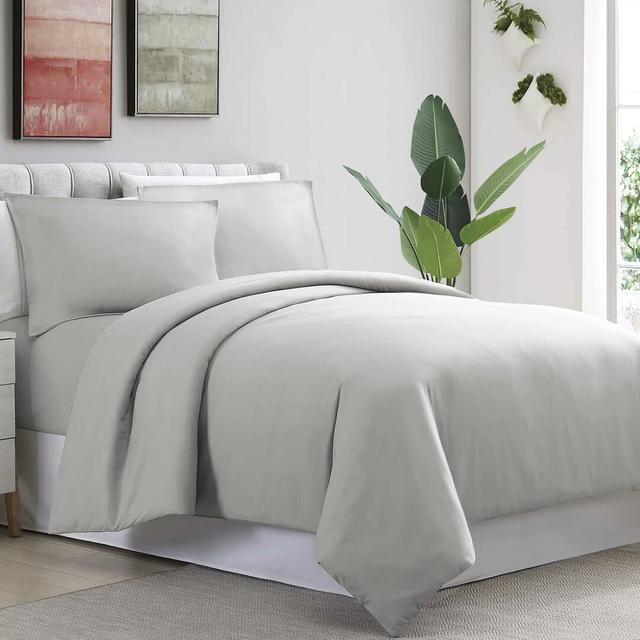 Humiston Solid Colour Duvet Cover Set with Pillowcases 17 Stories Size: King Duvet Cover + 1 Standard Pillowcase, Colour: Light Grey on Productcaster.