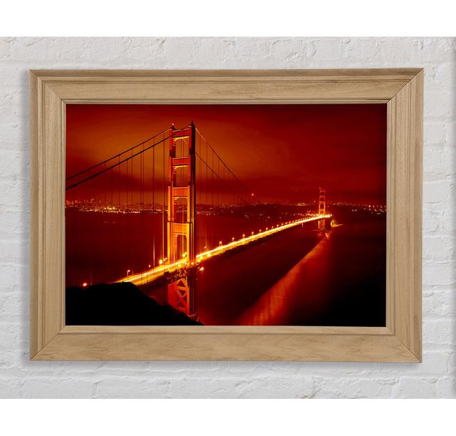 San Francisco Golden Gate Bridge Red Glow - Single Picture Frame Art Prints Bright Star Size: 42cm H x 59.7cm W on Productcaster.