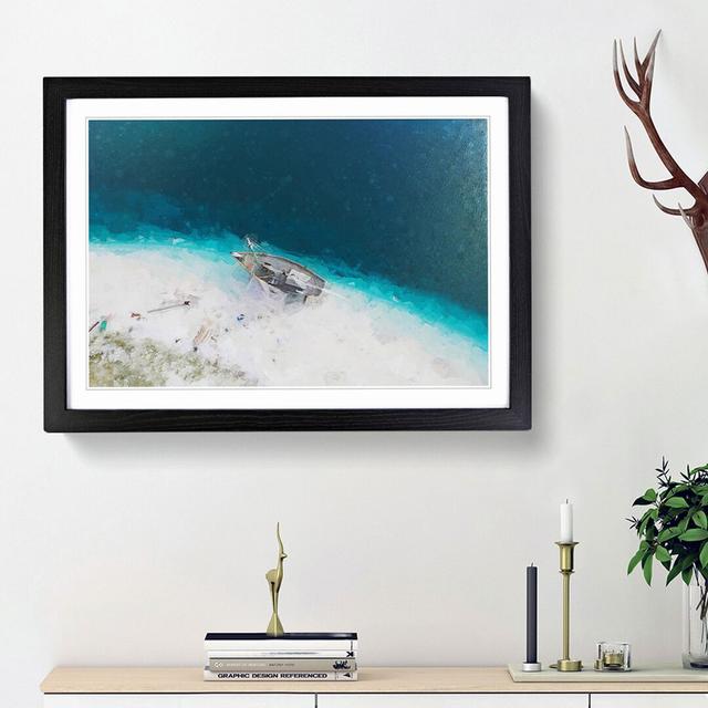 Stranded Ship on a Beach in Haiti - Picture Frame Graphic Art Print East Urban Home Frame Option: Black Framed, Size: 36cm H x 48cm W x 2cm D on Productcaster.