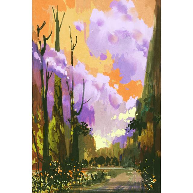 Colourful Landscape With Sunset Sky by Colorful Landscape With Sunset Sky - Wrapped Canvas Art Prints ClassicLiving Size: 30cm H x 20cm W x 3.8cm D on Productcaster.