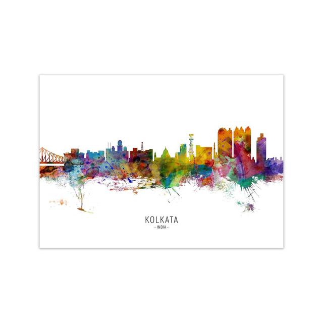 Kolkata India Skyline by Michael Tompsett - Graphic Art Print Ebern Designs Format: Unframed, Size: 30cm H x 42cm W x 1cm D on Productcaster.