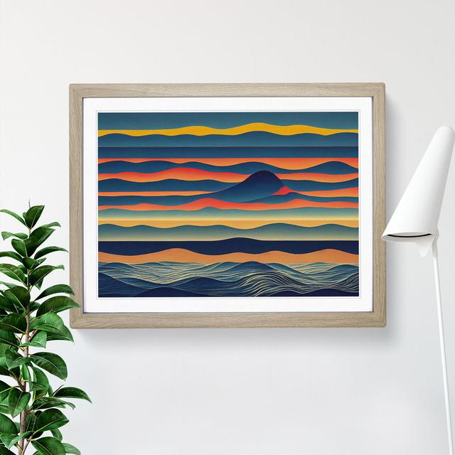 Abstract Mountains - Picture Frame Graphic Art Metro Lane Size: 25cm H x 34cm W x 2cm D, Frame Colour: Oak on Productcaster.