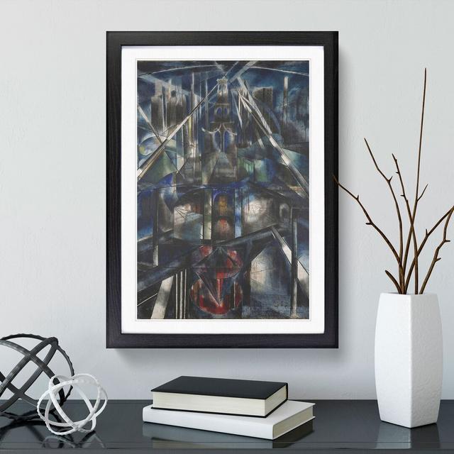 Brooklyn Bridge by Joseph Stella - Picture Frame Painting East Urban Home Size: 65cm H x 48cm W x 2cm D, Frame Option: Black on Productcaster.