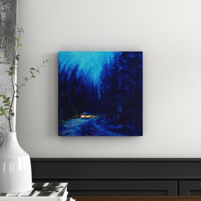 'Blue Redwoods' by Iris Scott Acrylic Painting Print on Wrapped Canvas East Urban Home Size: 30.48cm H x 30.48cm W on Productcaster.