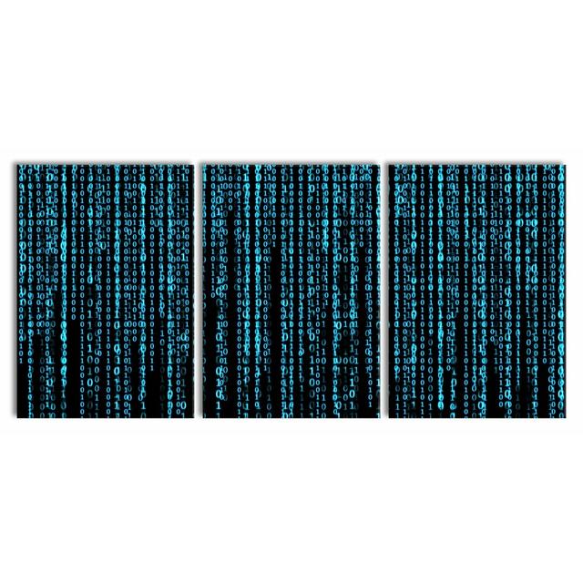 Matrix - 3 Piece Wrapped Canvas Photograph Print East Urban Home Size: 100 cm H x 210 cm W on Productcaster.