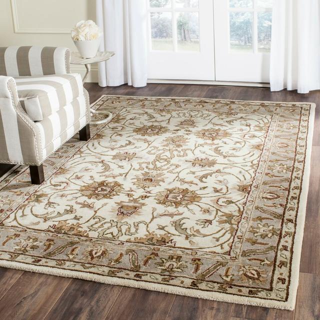 Colliers Wool Ivory/Dark Beige Rug Blue Elephant Rug Size: Rectangle 152 x 213cm on Productcaster.