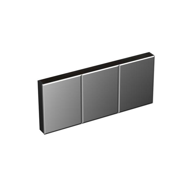 Jaqualla Surface Mount Mirror Cabinet Ebern Designs Finish: Black Oiled, Size: 162cm H x 125cm W x 68cm D on Productcaster.