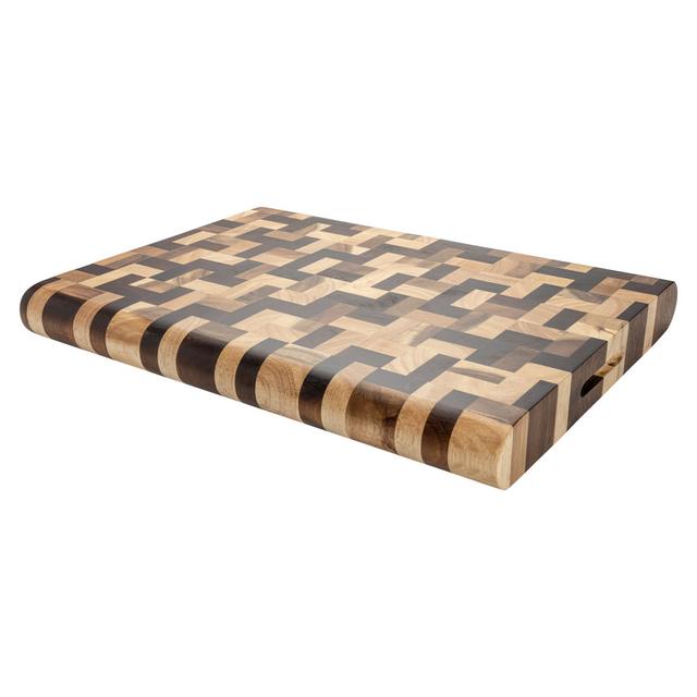 Rockingham Forge Multi-Wood Rectangular Curved Edge Chopping Board, 30 X 20 Cm Rockingham Forge Size: 14cm L x 10cm W on Productcaster.