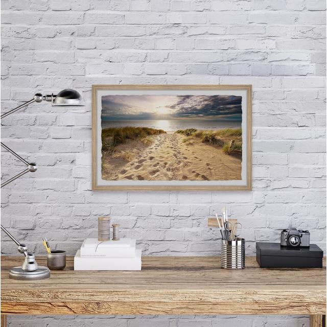 'Sea, Sand and Footsteps' - Picture Frame Photograph Print on Paper House of Hampton Size: 20cm H x 30cm W x 3.81cm D on Productcaster.