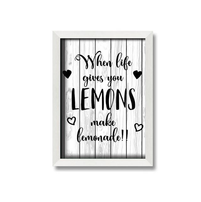 When Life Gives You Lemons 2 Framed Print Wall Art Happy Larry Size: 84.1cm H x 59.7cm W x 10cm D, Format: White Framed Paper on Productcaster.