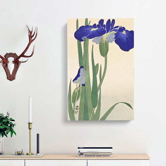 Blue Irises by Ohara Koson - Wrapped Canvas Painting Print East Urban Home Size: 76cm H x 50cm W x 3cm D on Productcaster.