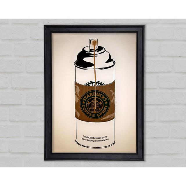 Starbucks Coffee Spray Framed Print Rosalind Wheeler Size: 59.7cm H x 84.1cm W on Productcaster.