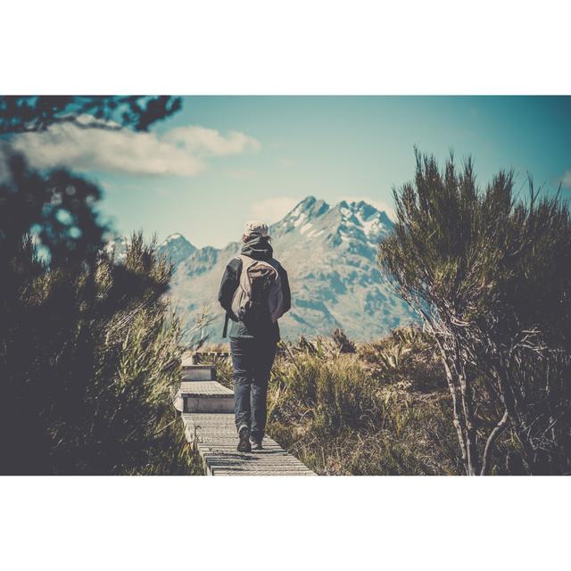 Woman Walking On Footpath by Onfokus - No Frame Print on Canvas Alpen Home Size: 51cm H x 76cm W on Productcaster.